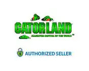 Logo of "Gatorland" with tagline and "Authorized Seller" badge beneath.