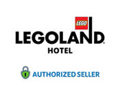 This image features the logo for the LEGOLAND Hotel. The logo has the word "LEGOLAND" in bold, capital, black letters on top and "HOTEL" below it in smaller capital letters. The LEGO logo, composed of the word "LEGO" in white letters inside a red square, is situated to the left of the word "LEGOLAND". Below the hotel name, there is a blue badge with white text that reads "AUTHORIZED SELLER". The background of the image is white, providing a clear and simple contrast that makes the logos and text easily distinguishable. For fans of LEGO looking for a playful getaway, GreatWorkPerks.com is your go-to for scoring the lowest prices and amazing savings on LEGOLAND Hotel tickets.