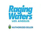 This image displays the logo for Raging Waters Los Angeles, which features stylized text that evokes a sense of dynamic water action. The name "Raging Waters" is prominently displayed in the center in a large, bold blue font with a white outline, suggesting the movement of water. Beneath it, "Los Angeles" is written in a smaller, plain blue font. In the bottom right corner of the image, there is a badge with a green check mark indicating "AUTHORIZED SELLER." The colors used in the logo are shades of blue and green, consistent with the water theme of the park.

At GreatWorkPerks.com, we're committed to making your adventures more affordable, so check out our site for the lowest prices on tickets to Raging Waters Los Angeles and enjoy significant savings on your next visit!