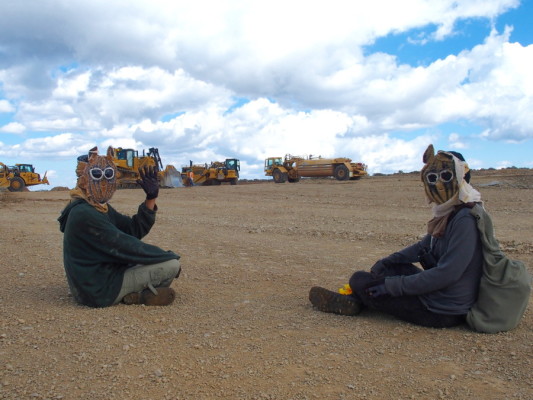 Hundreds disrupted construction work this year, vowing to halt the mine. Photo Credit: Utah Tar Sands Resistance