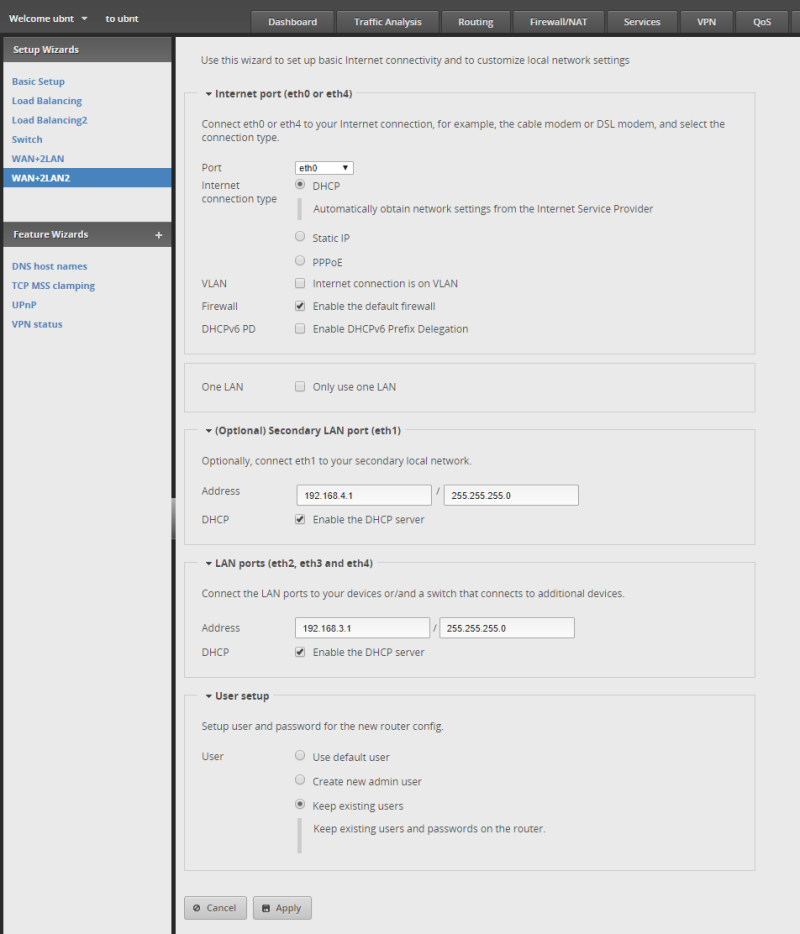 edgerouter x port forwarding wizard