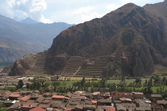 Vista das ruínas de Ollantaytambo