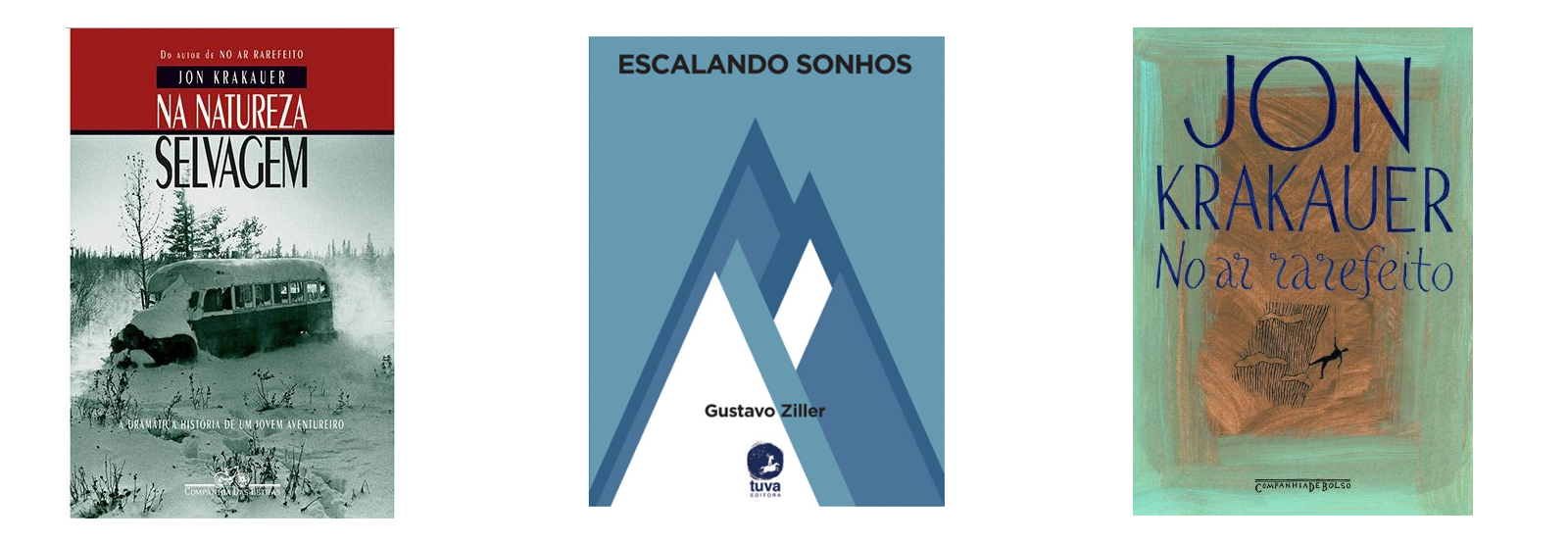 capas de livros na natureza selvagem, escalando sonhos e no ar rarefeito