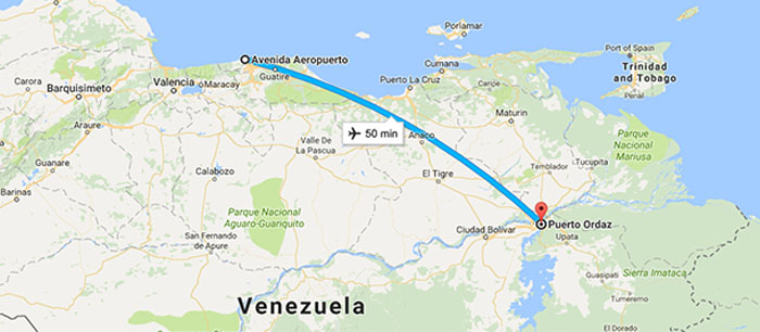 Trecho de Caracas até Puerto Ordaz - Voo Rutaca Trecho de Caracas até Puerto Ordaz - Voo Rutaca