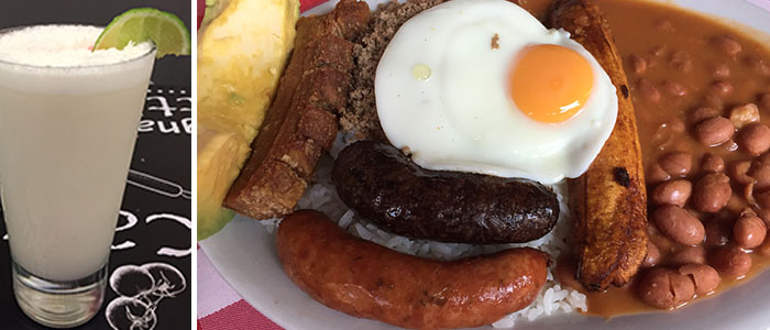 Limonada de Coco e Bandeja Paisa Limonada de Coco e Bandeja Paisa