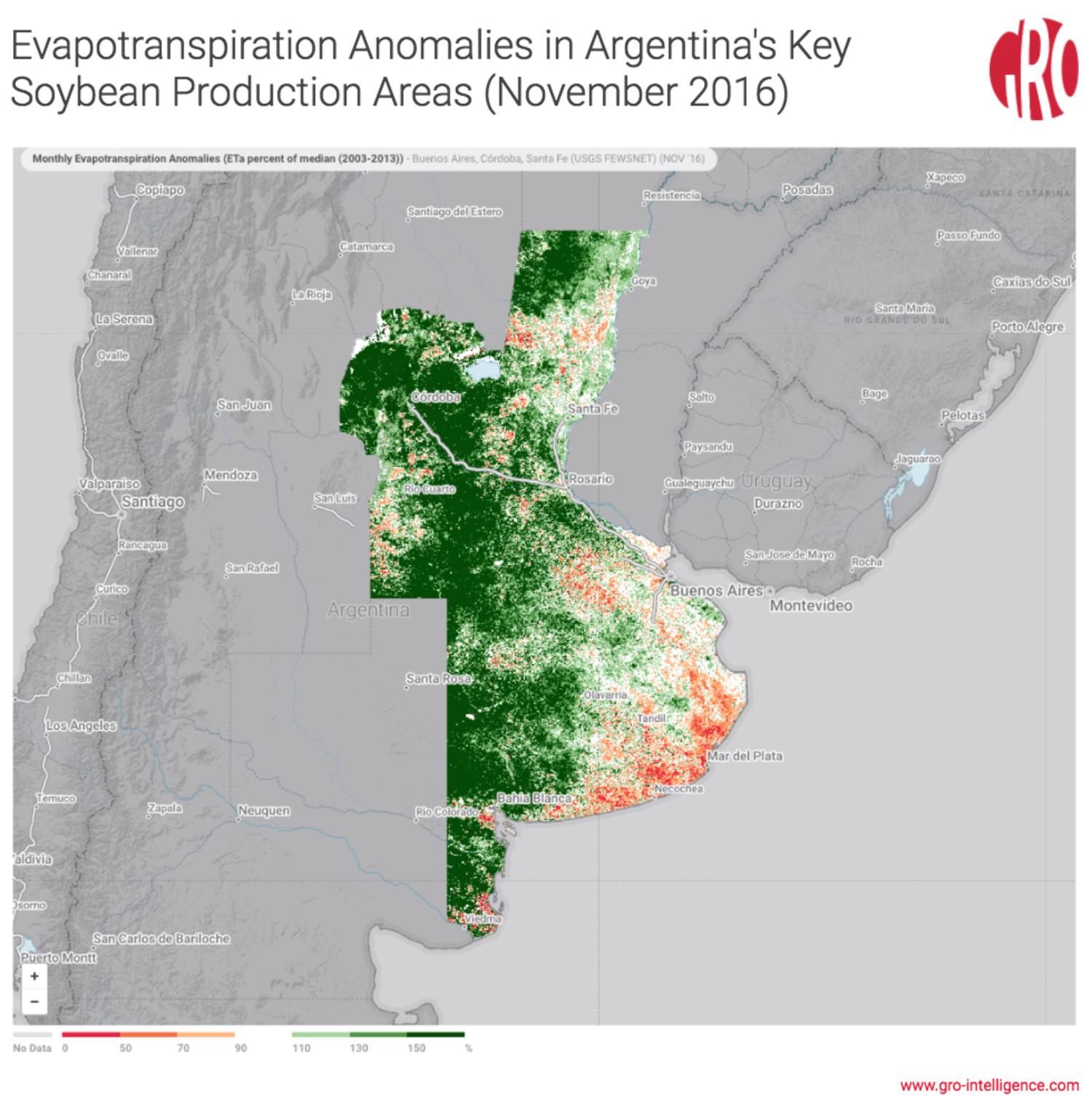Argentina Evapotranspiration Soybeans