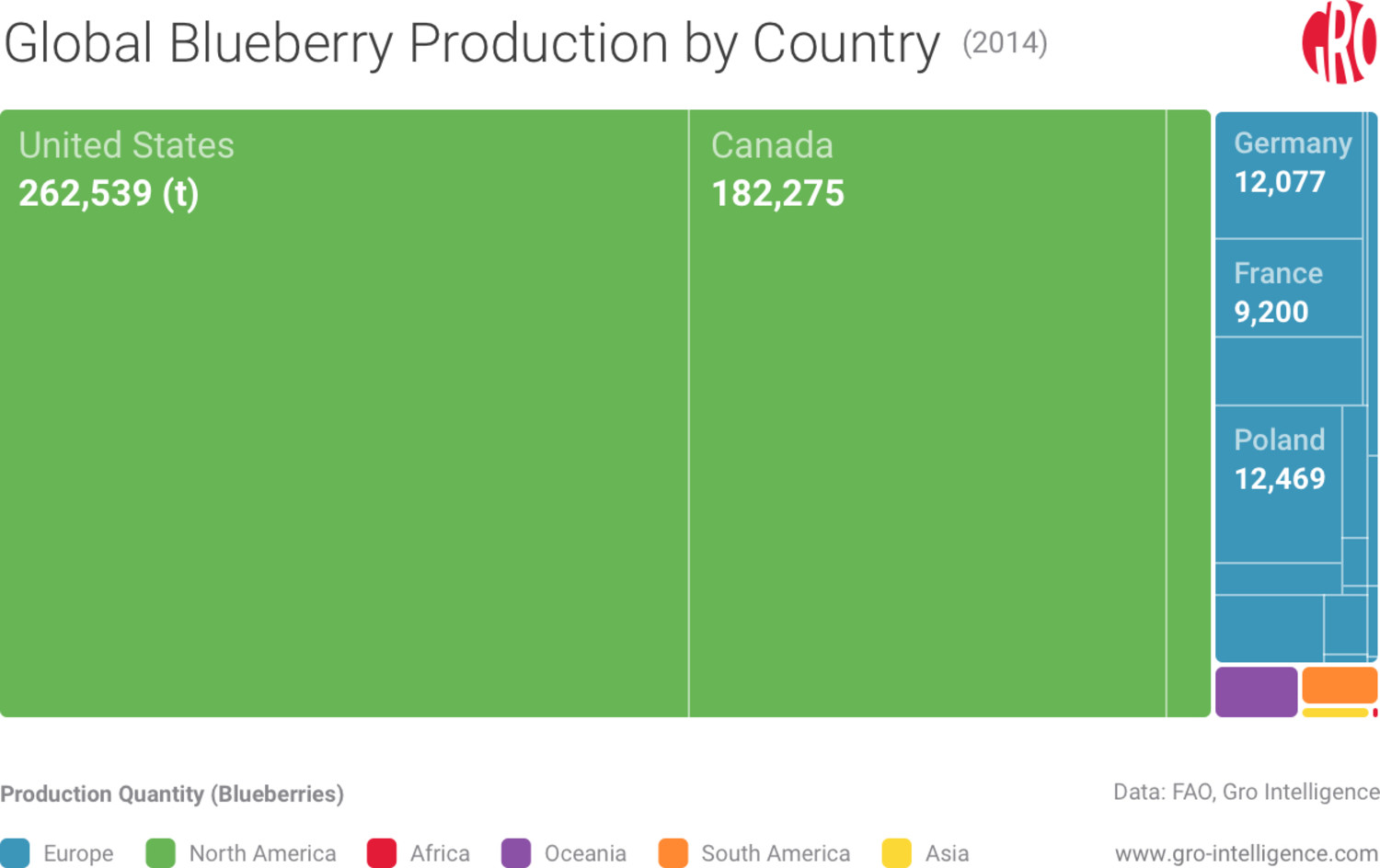 Global Blueberry Production by Country