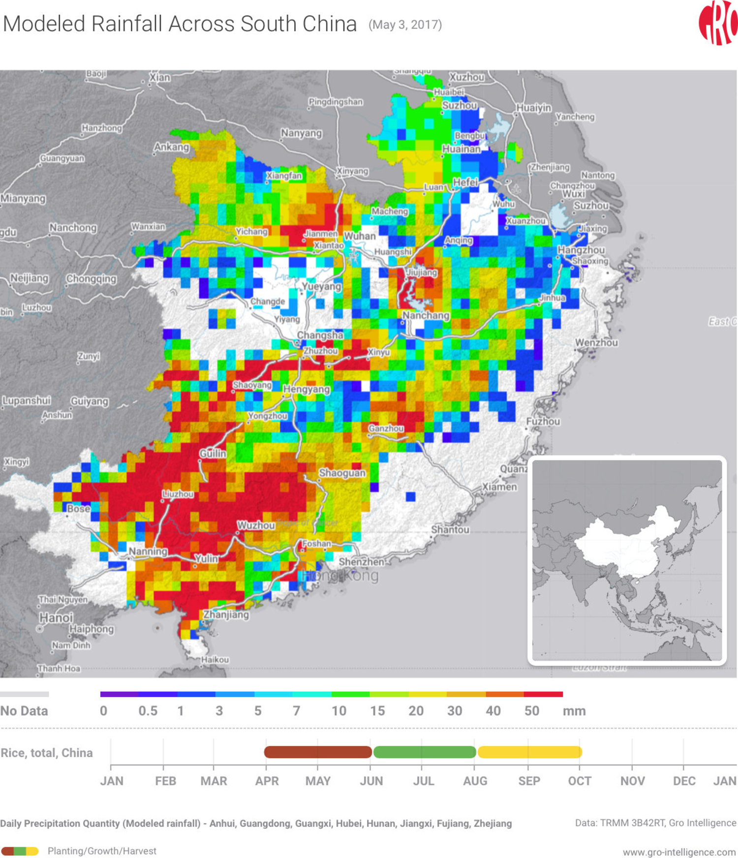 Rainfall in South China