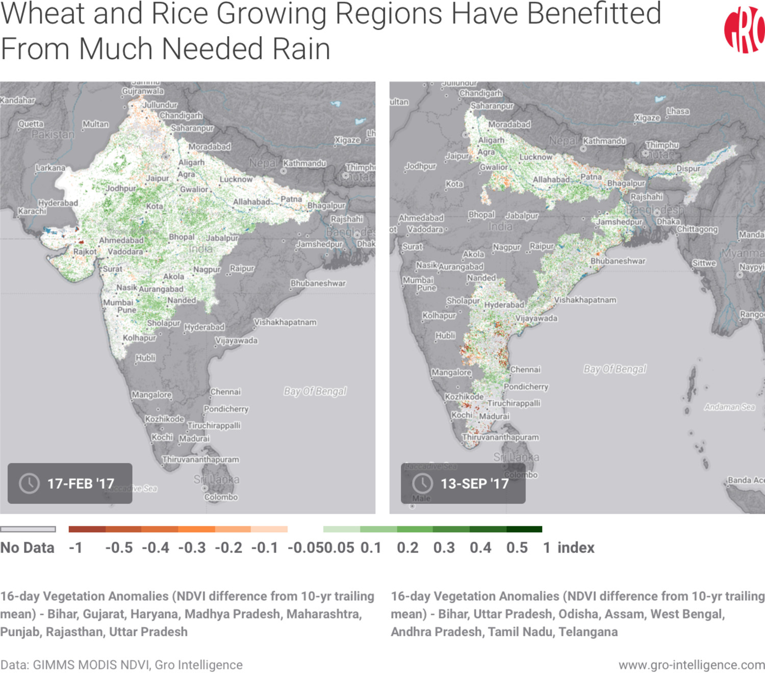 Wheat and Rice Growing Regions Have Benefitted from Much Needed Rain