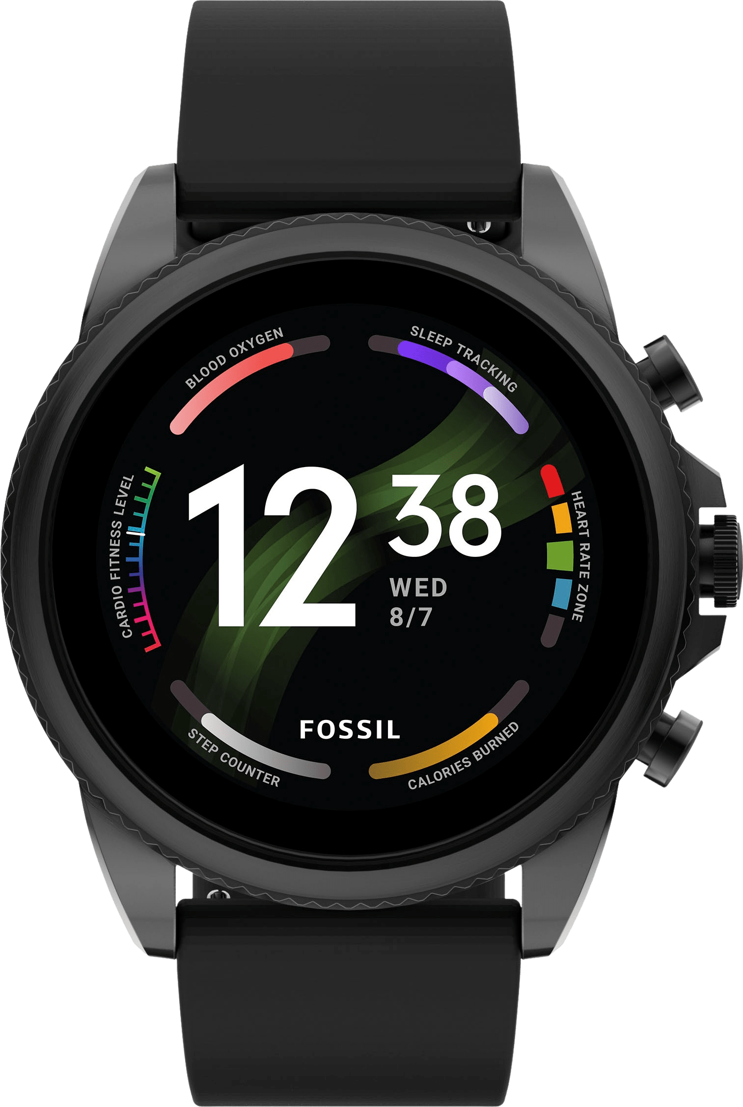 Fossil Gen 6, Stainless Steel Case & Silicone Band, 44mm