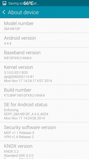 Aggiornamento OTA per Samsung Galaxy Note 4 build N910FXXU1ANK4