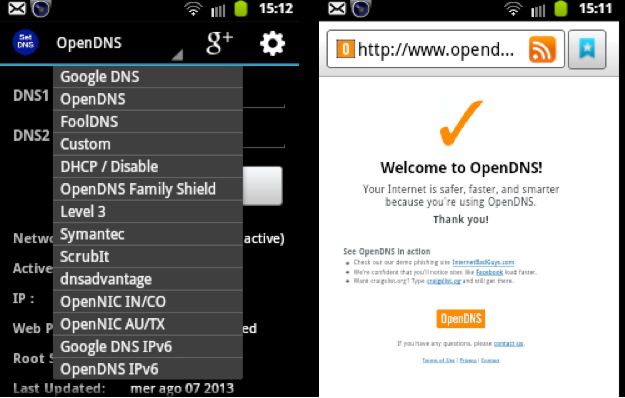 cambiare server DNS su Android con Set DNS