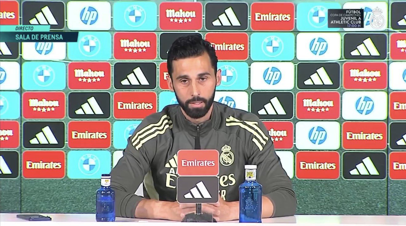 Álvaro Arbeloa: “Mbappé quotes on the second half of the season? Surely in the first half of the season he scored more goals than in the second half…”.