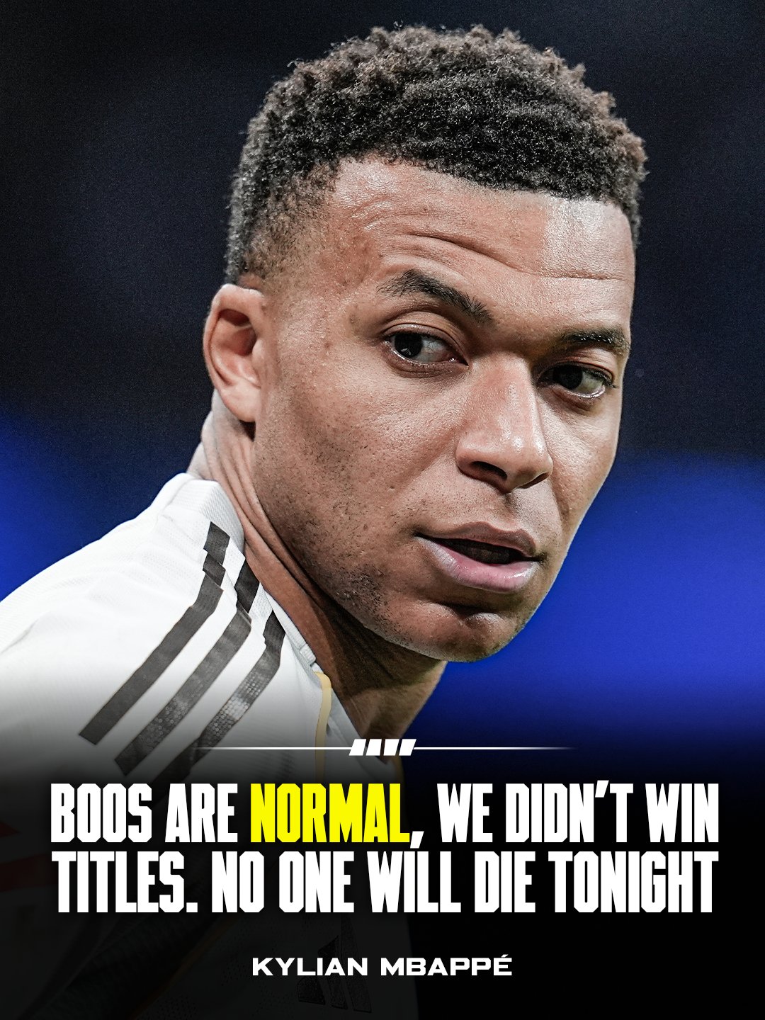 Mbappé on whistles and boos from Real Madrid fans: “It’s an opinion. No one will die tonight”.