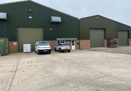 Description 

The warehouse is in 3 bays with a small office and toilet and each bay having an up and over loading door. The bays are of steel portal frame construction with a height to eaves of 7m. External elevations are profile steel clad above lo...