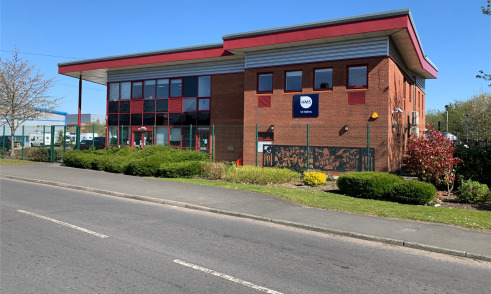 A two-storey office building of steel frame construction, with part profile steel cladding and part brick elevations under a pitched roof. The offices benefit from LED lighting and there is secure on-site parking.

Internally the premises offers a re...