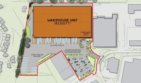 T150 will be situated off Caxton Way, Thetford on the site of a<br>former food processing plant. Caxton Way is one of the established industrial<br>areas of Thetford, located off London Road 2 miles to the south-west of the<br>town centre.