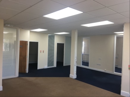 The second-floor office suite benefits from a main open area with glazed office partitioning around the perimeter, together with a operating conference / meeting room and a kitchen area.

The office has the benefit of a suspended ceiling with CAT2 li...