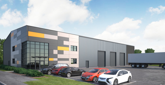 Potential new build industrial unit. Full planning consent in place. Delivery within 12 months. 8m eaves. 3 level access loading doors. Floor loading 50kn/m2. Secure yard. 12 car parking spaces. 2000 sq ft office at first floor.