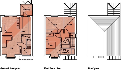 Planning consent for 5 x 3 bedroom detached houses 

 (GIA 1,076 sq ft each).

2 Parking spaces per house.

Site Area 0.407 acres.