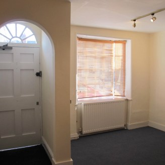 p>\n From Rother Street you enter the office building into a lobby which leads into the reception room with bay window and glass blockwork screened wall. Beyond this room is a further office area with stairs to the first floor....