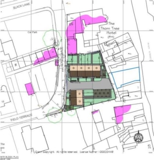 The site has been cleared of all the former buildings and is of an irregular shape with a broad frontage onto South Place/Field Terrace. The remaining boundaries are enclosed behind a mixture of timber fencing, masonry walling and the adjacent buildi...