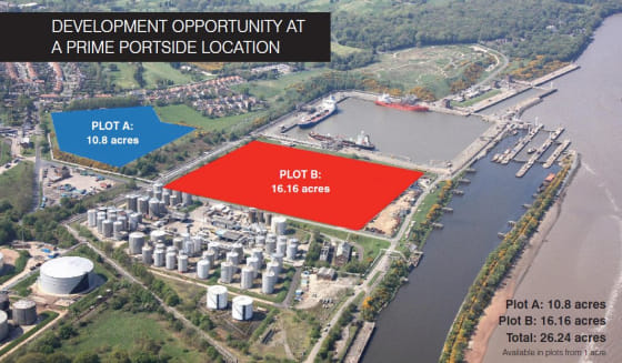 Fully secure sites of 16.16 and 10.8 acres. Bulk Liquid Storage for up to 184,000m3. Open Storage. Refinery. Suitable for a range of refinery, manufacturing, processing and distribution uses. Build site to suit Warehousing - units up to 350,000 sq. f...