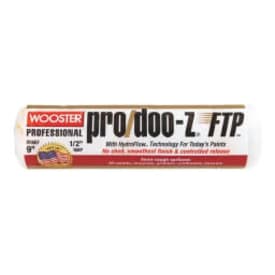 A paint roller sleeve labeled Wooster PRO/DOO-Z FTP