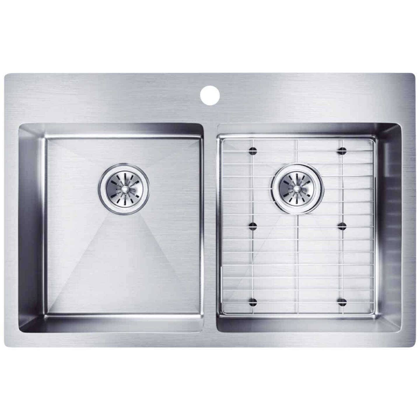 Elkay Crosstown Double Bowl Dual Mount Deep Stainless Steel Kitchen Sink Kit