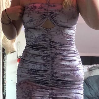 Motel Lilac Satin Mini Dress 