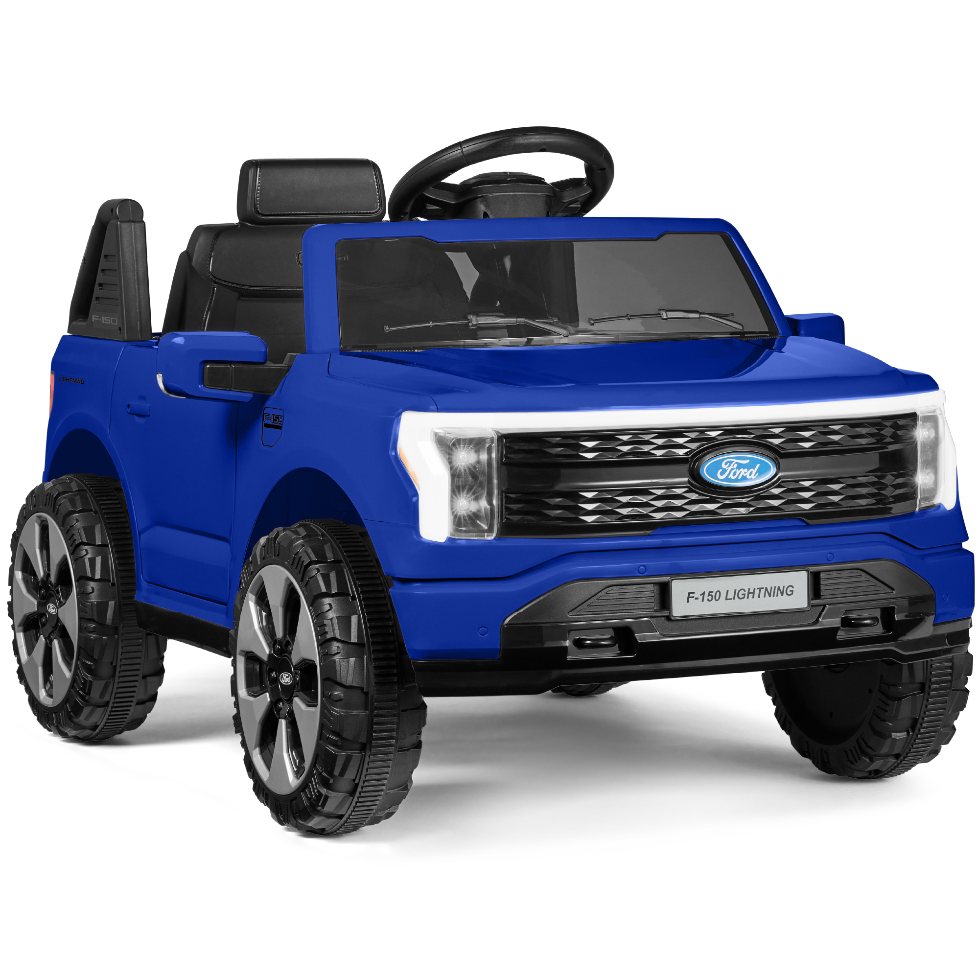 Kids 12V Ride On Car Officially Licensed Ford Lightning Truck w/ Remote, LED Lights - Blue - Best Choice Products Online