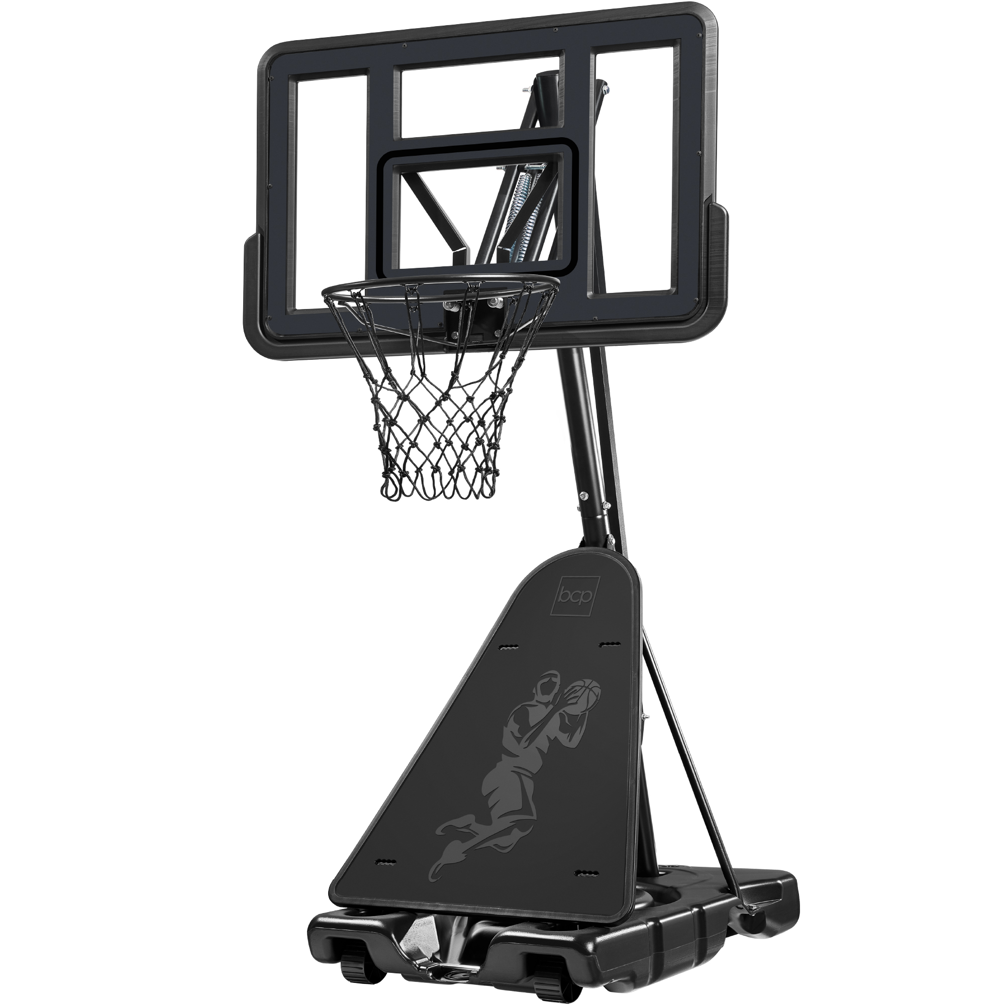 Adjustable 4.4-10ft Basketball Hoop, Portable Goal w/Shatterproof Backboard, Ball Return - Charcoal - Best Choice Products Online