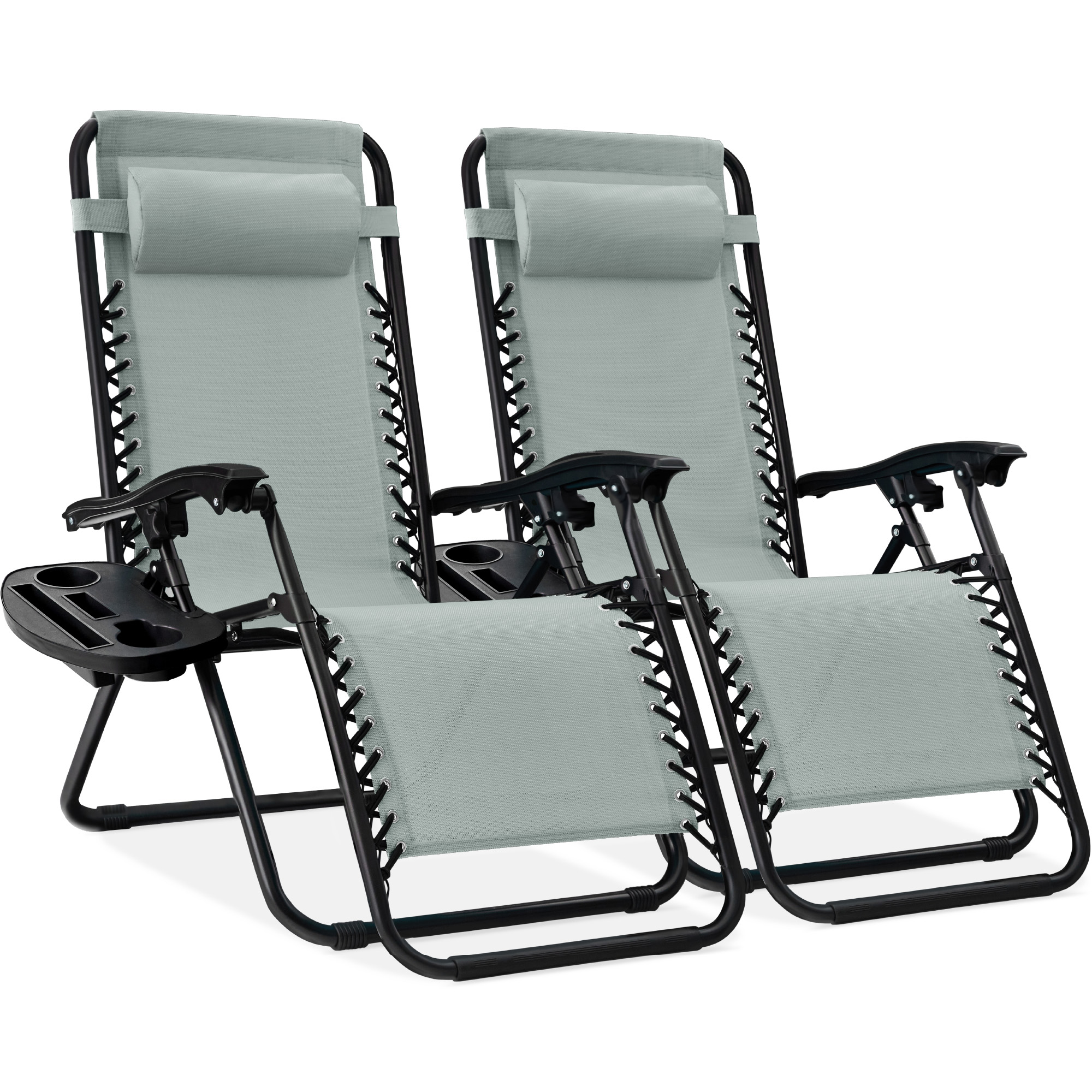 2-Pack Zero Gravity Chairs, Adjustable Lounge Recliners For Patio & Pool w/ Cup Holders - Stardew - Best Choice Products Online