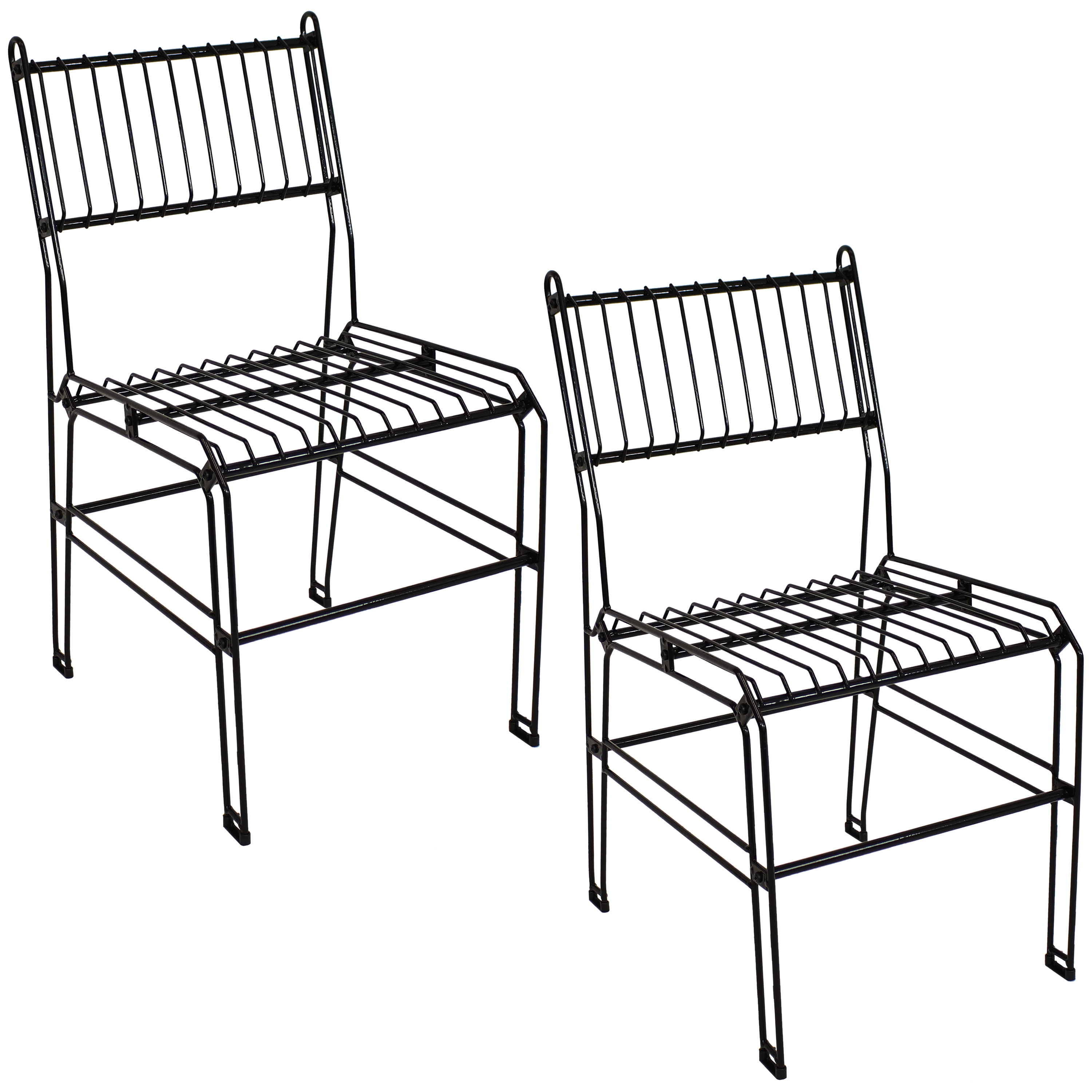 Indoor/Outdoor Steel Wire Dining Chair - Black - 2-Pack