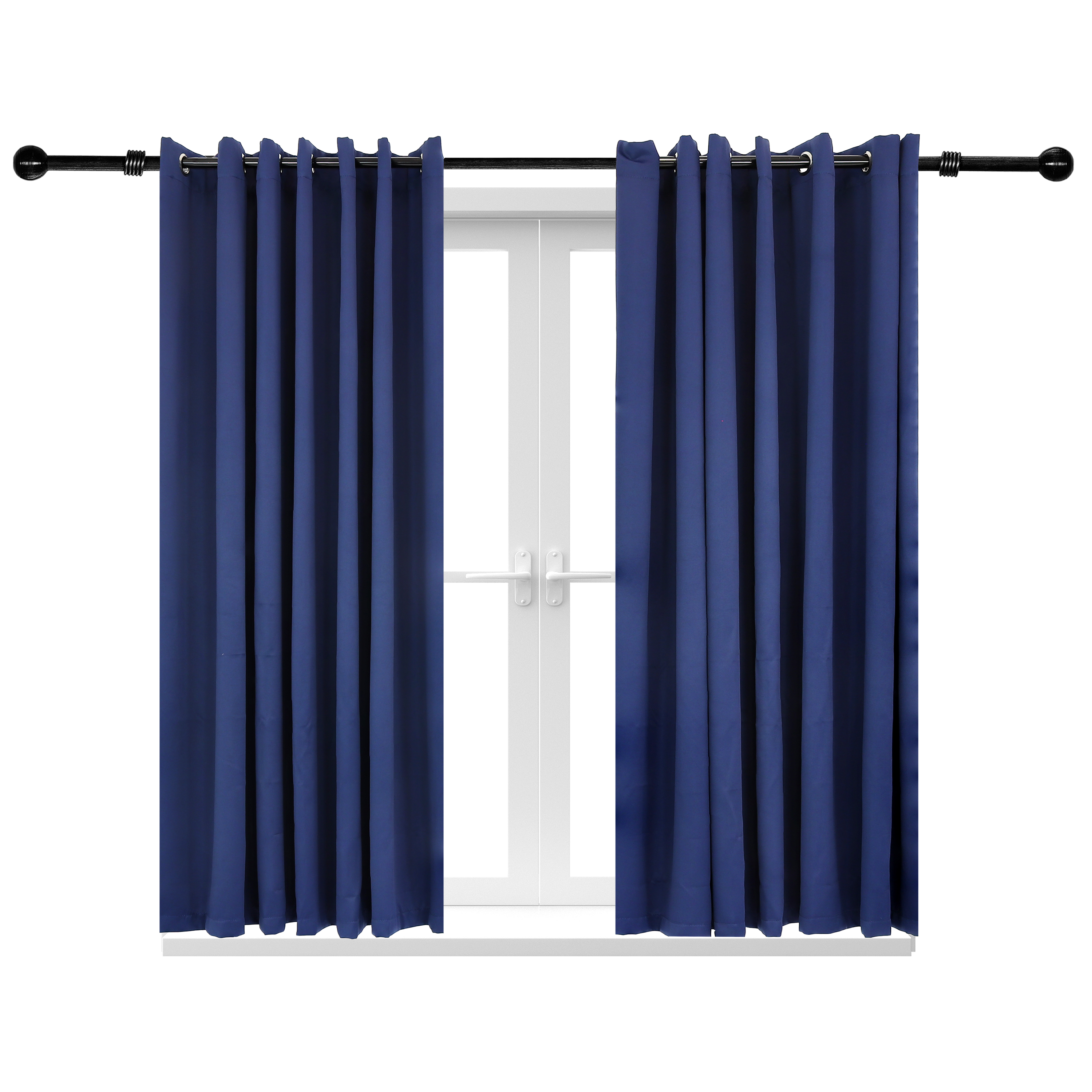 2 Indoor/Outdoor Blackout Curtain Panels with Grommet Top - 100 x 84 in (2.54 x 2.13 m)  - Blue