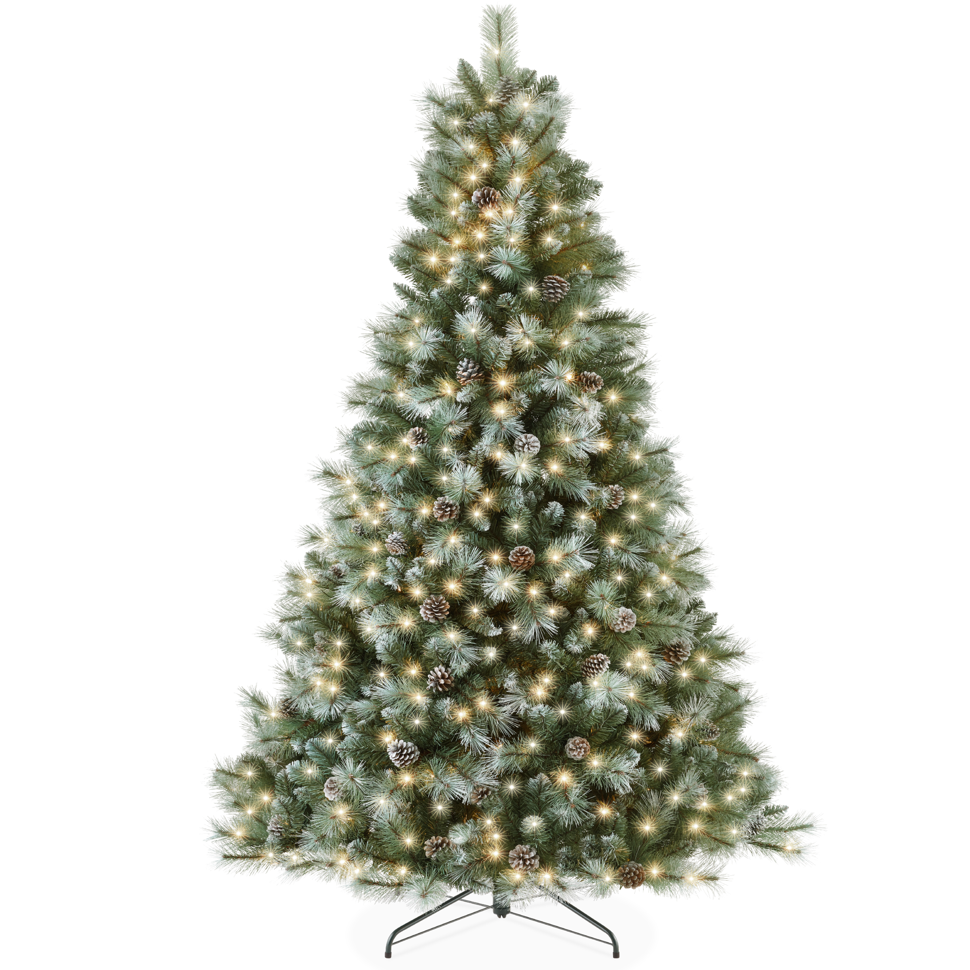 Pre-Lit Colored Christmas Tree, 4ft Artificial Tree Holiday Decor w/ LED Lights - Red Tinsel - Best Choice Products Online