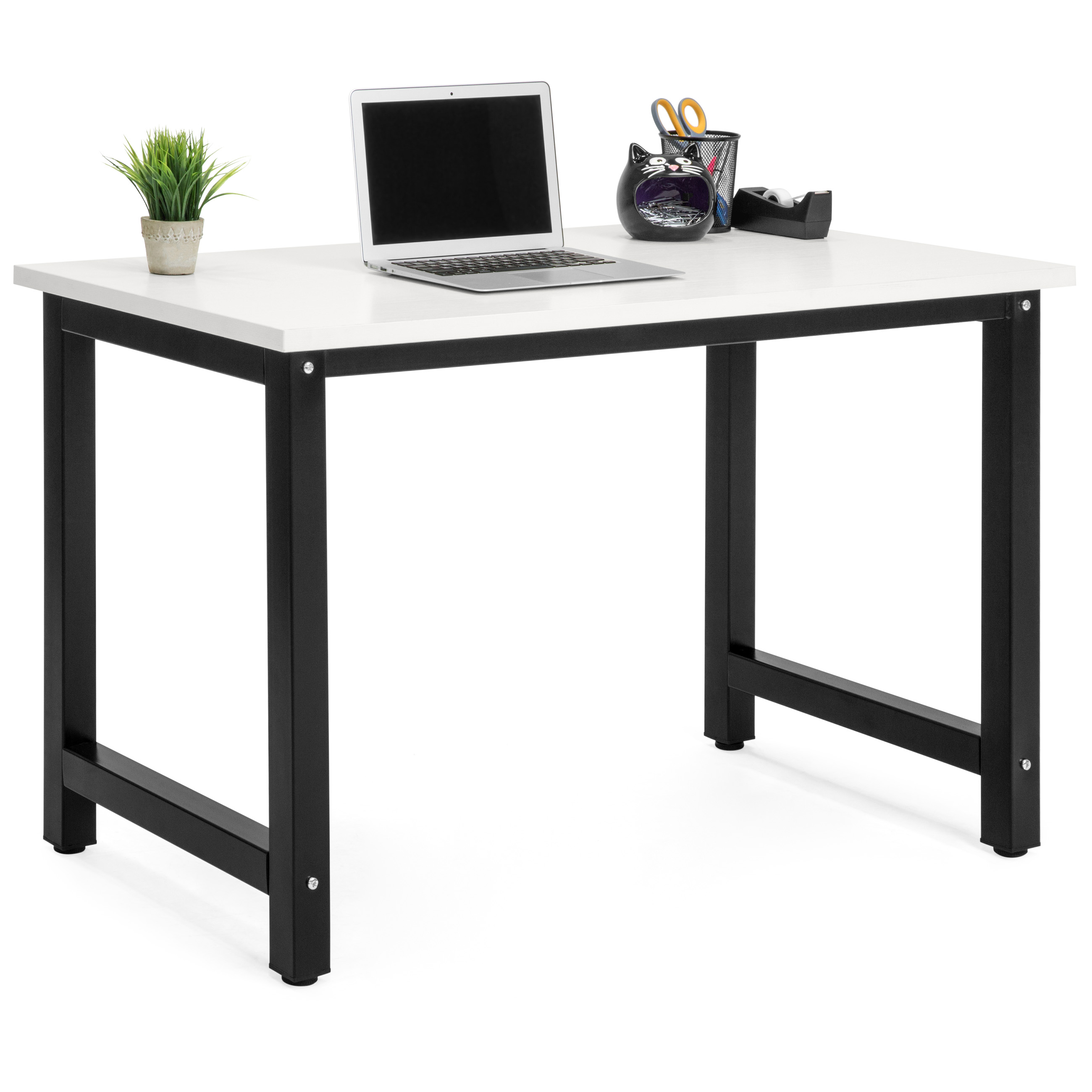 Best Choice Products Large Modern Computer Table Writing Office Desk Workstation - White/Black
