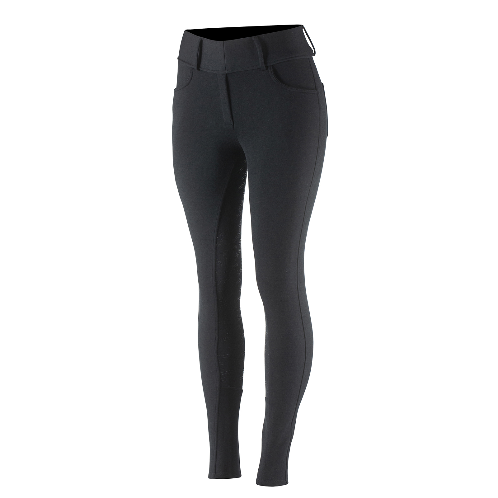 Horze Charla Womens Winter Tights with Belt Loops - Black - US 46