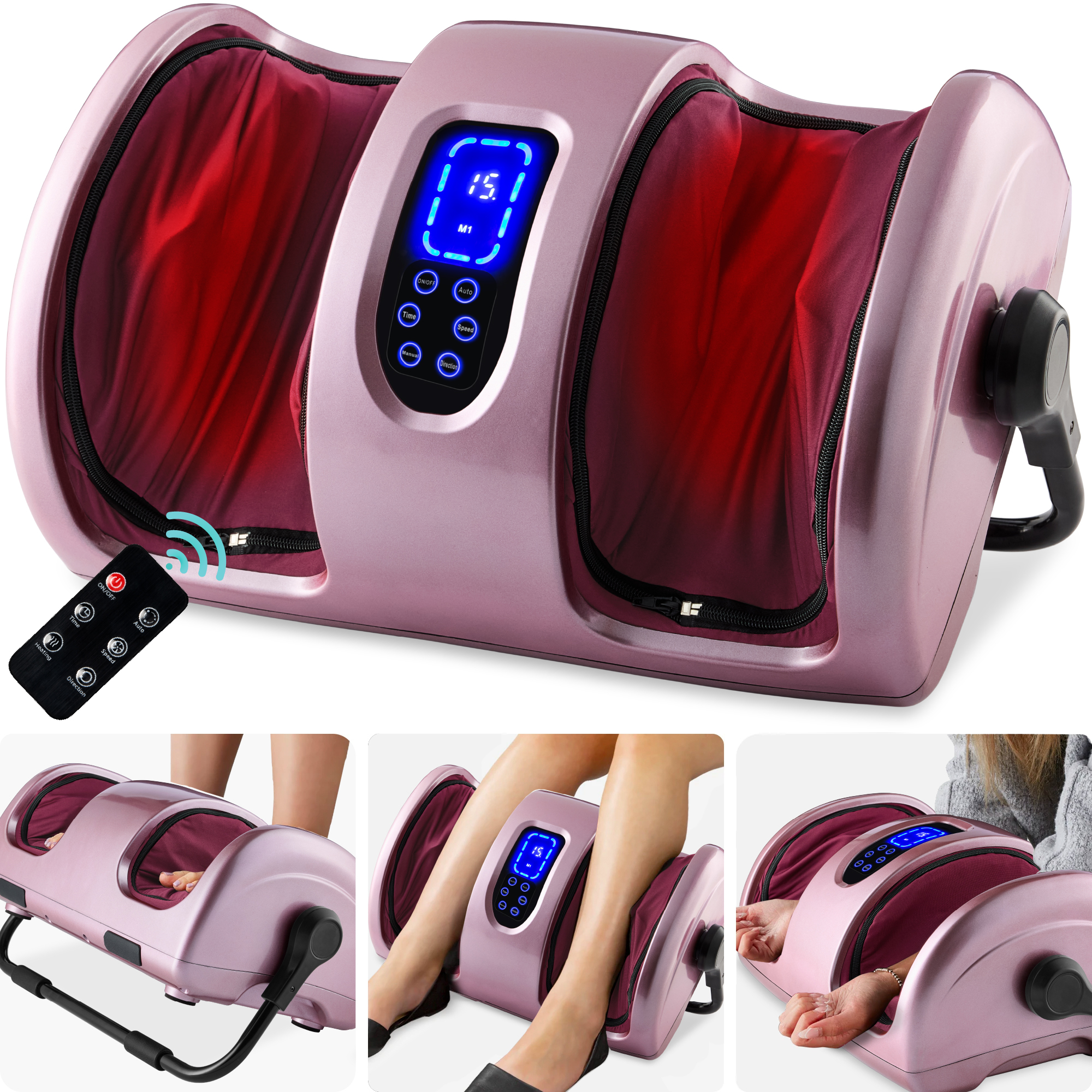 Shiatsu Foot Massager Therapeutic Reflexology w/ High-Intensity Rollers, Electric - Rose Gold - Best Choice Products Online