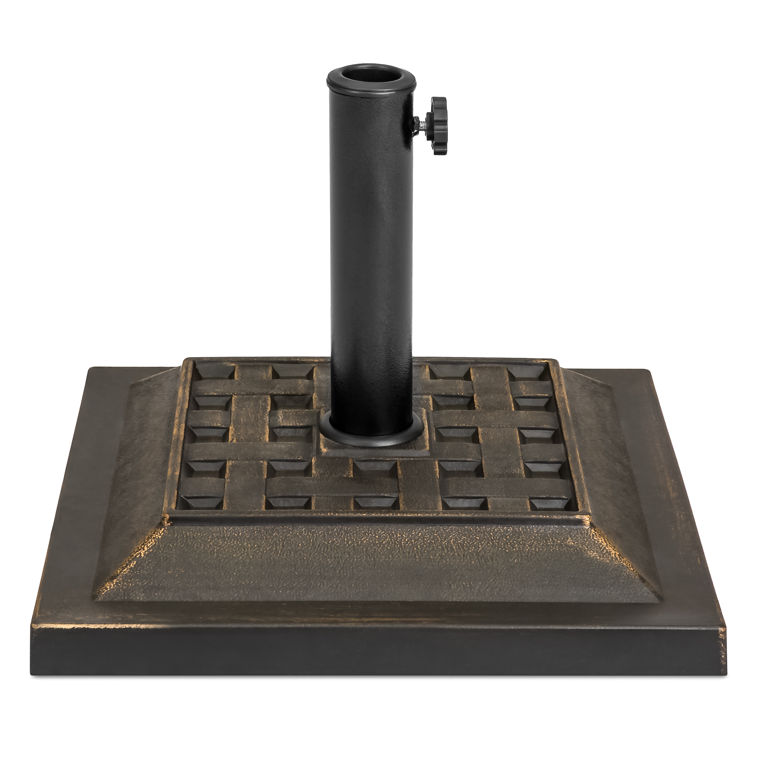 Outdoor Steel Square Umbrella Base Stand - Black