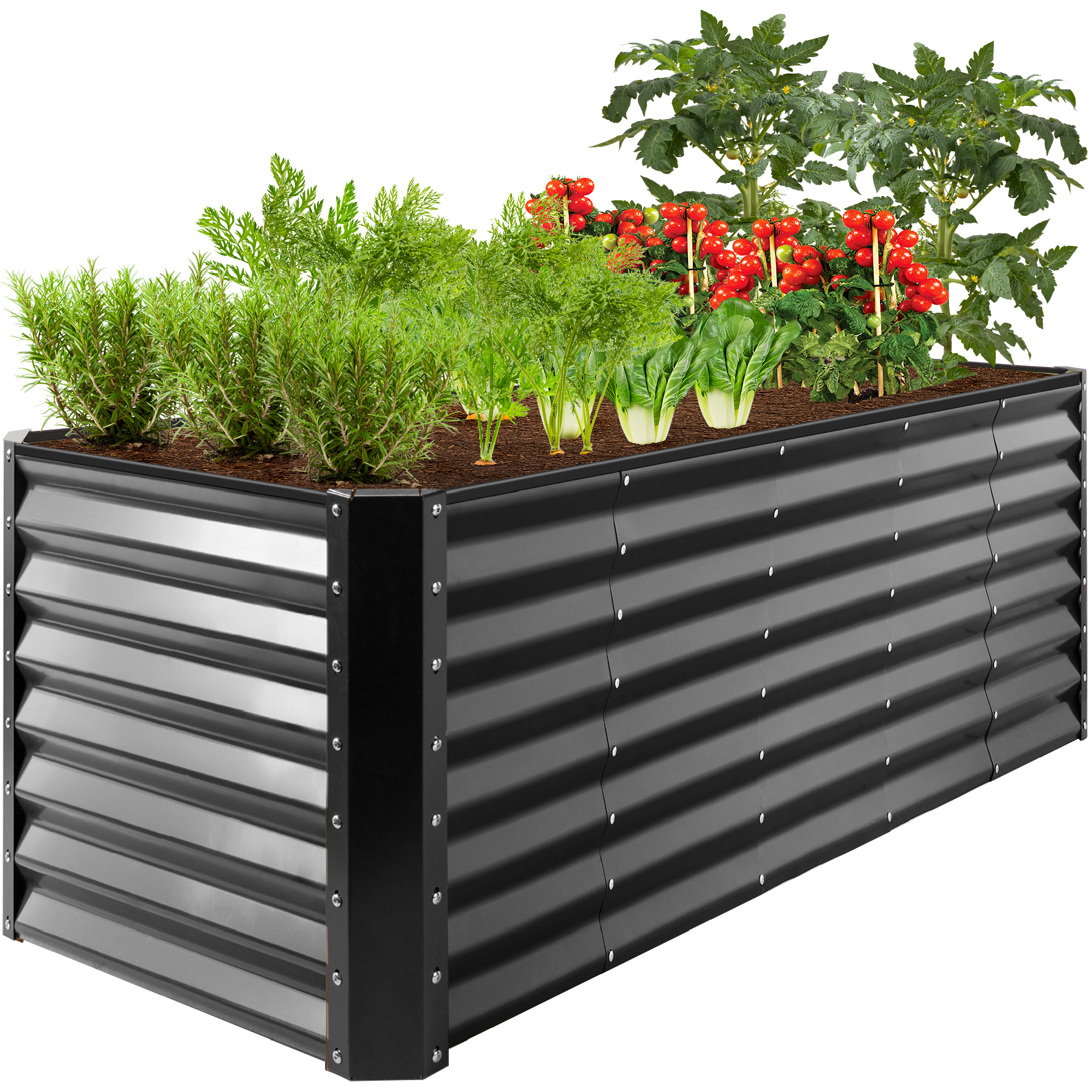 8x2x2ft Raised Metal Outdoor Garden Bed, Planter Box for Flowers, Vegetables, Herbs - Gray - Best Choice Products Online