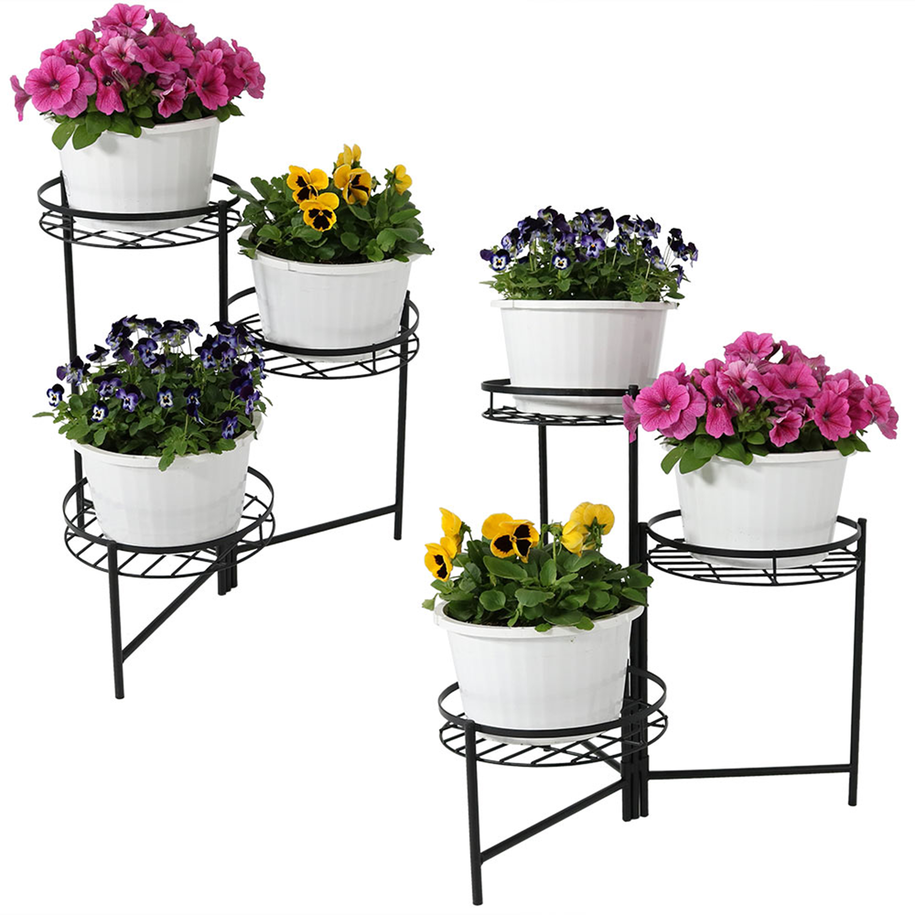 Sunnydaze 3-Tier Indoor/Outdoor Plant Stand - 22 Inch - Set of 2