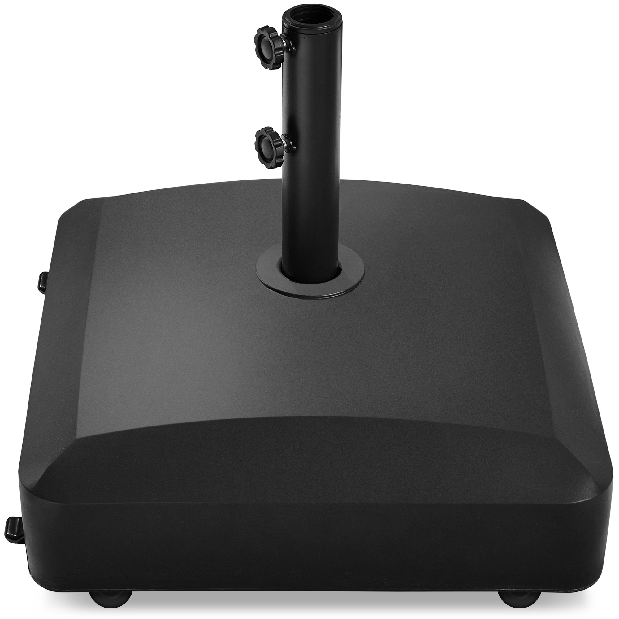 Fillable Mobile Umbrella Base, Heavy Duty Market Stand w/ 4 Wheels, 2 Locks, 123lb Capacity - Black | Best Choice Products Online