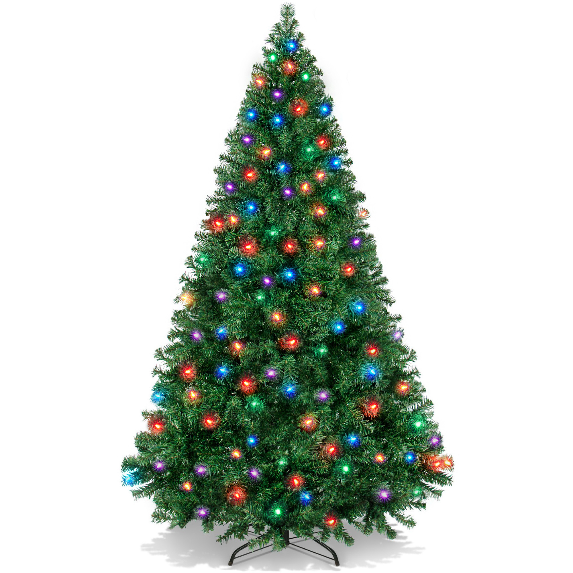 6ft Pre-Lit Premium Hinged Artificial Christmas Pine Tree w/ 1,000 Tips, 250 LED Lights, Metal Base - Best Choice Products Online