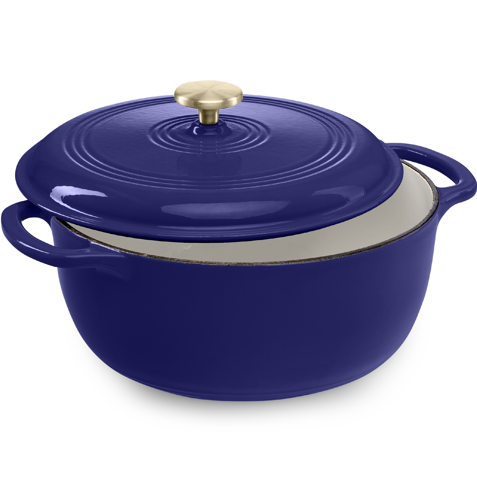 7.5qt Enamel Cast-Iron Dutch Oven, Heavy-Duty Cookware w/ Dual Handles - Sapphire Blue - Best Choice Products Online