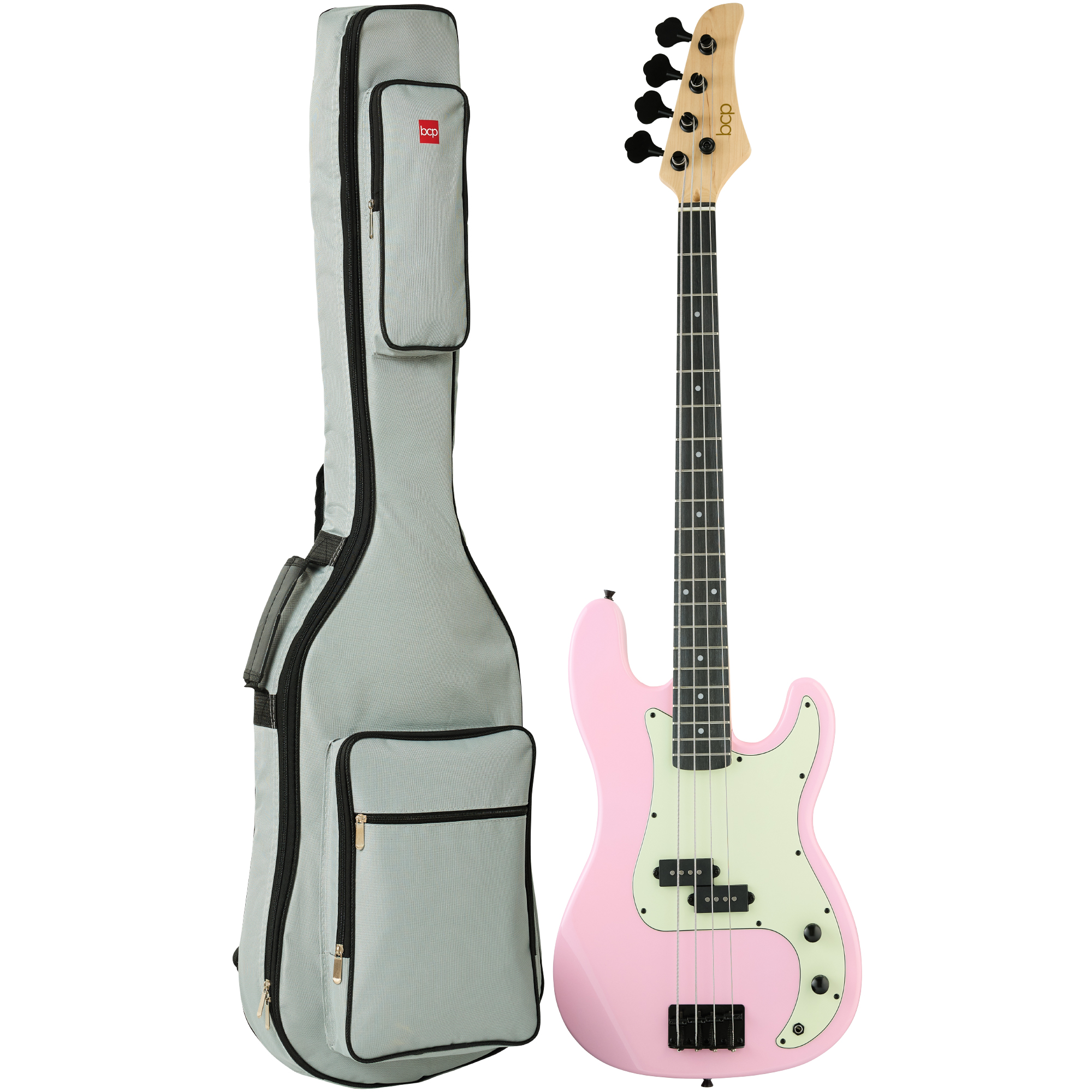 Full Size Beginner 4-String Electric Guitar Bass Guitar w/ Padded Case - Pink/Mint - Best Choice Products Online