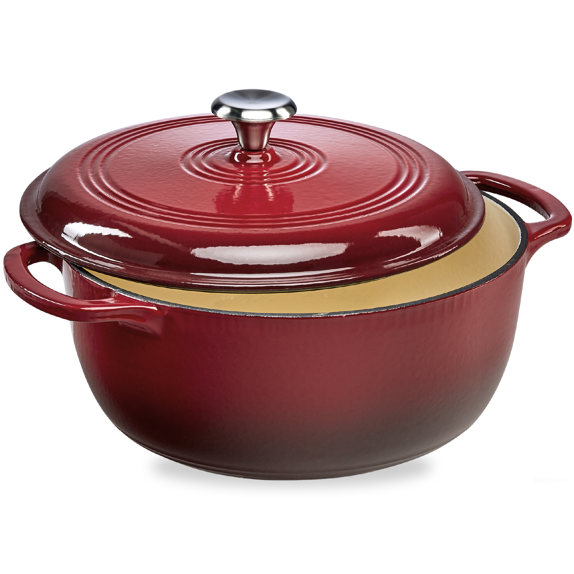 6qt Cast-Iron Dutch Oven, Heavy-Duty Kitchenware w/ Enamel, Side Handles - Red - Best Choice Products Online
