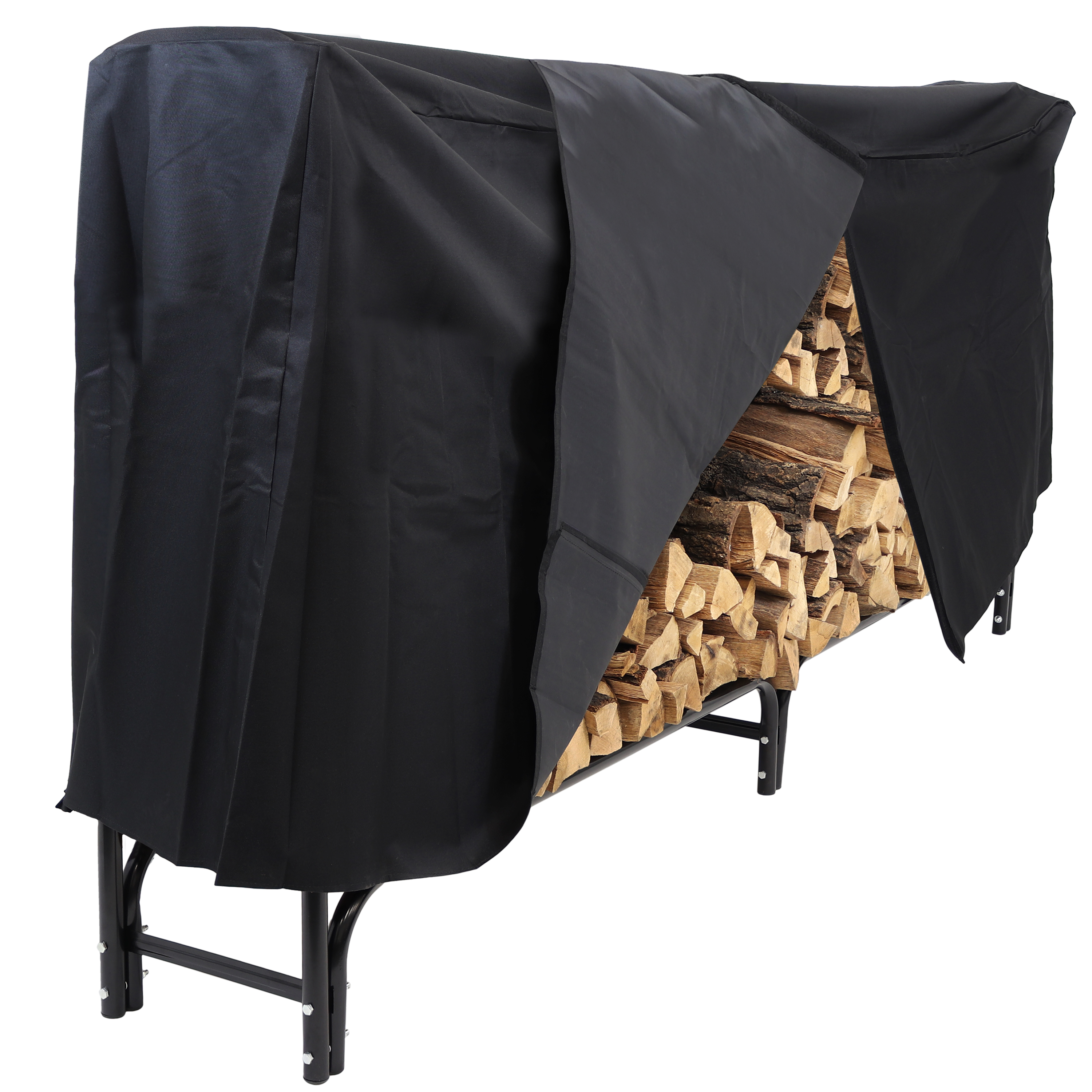 Sunnydaze Firewood Log Rack Log Rack & Cover - 8-Foot