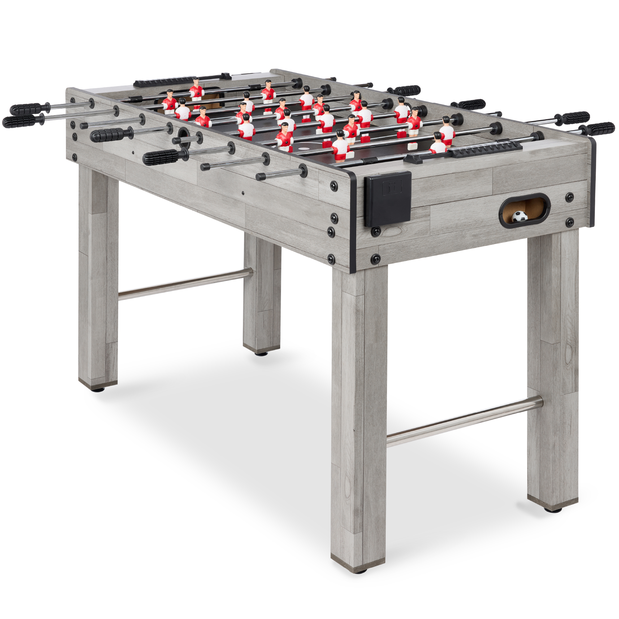 48in Foosball Table, Competition Sized Arcade Soccer Game w/ 2 Balls, 2 Cup Holders - Gray - Best Choice Products Online
