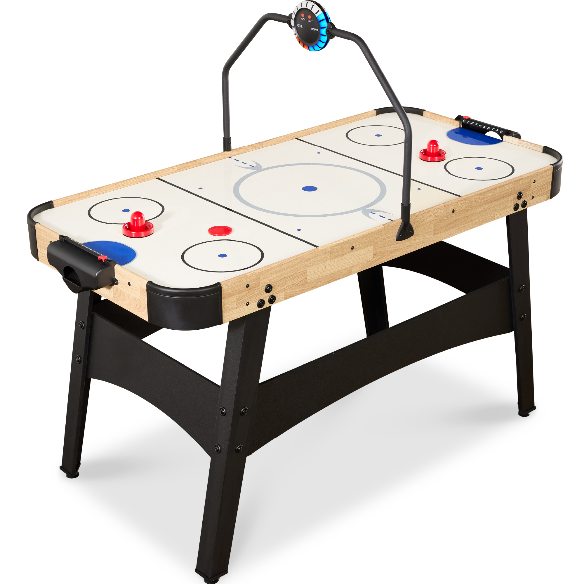 54in Air Hockey Game Table w/ LED Lights, Scoreboard, Powerful Motor - Natural - Best Choice Products Online